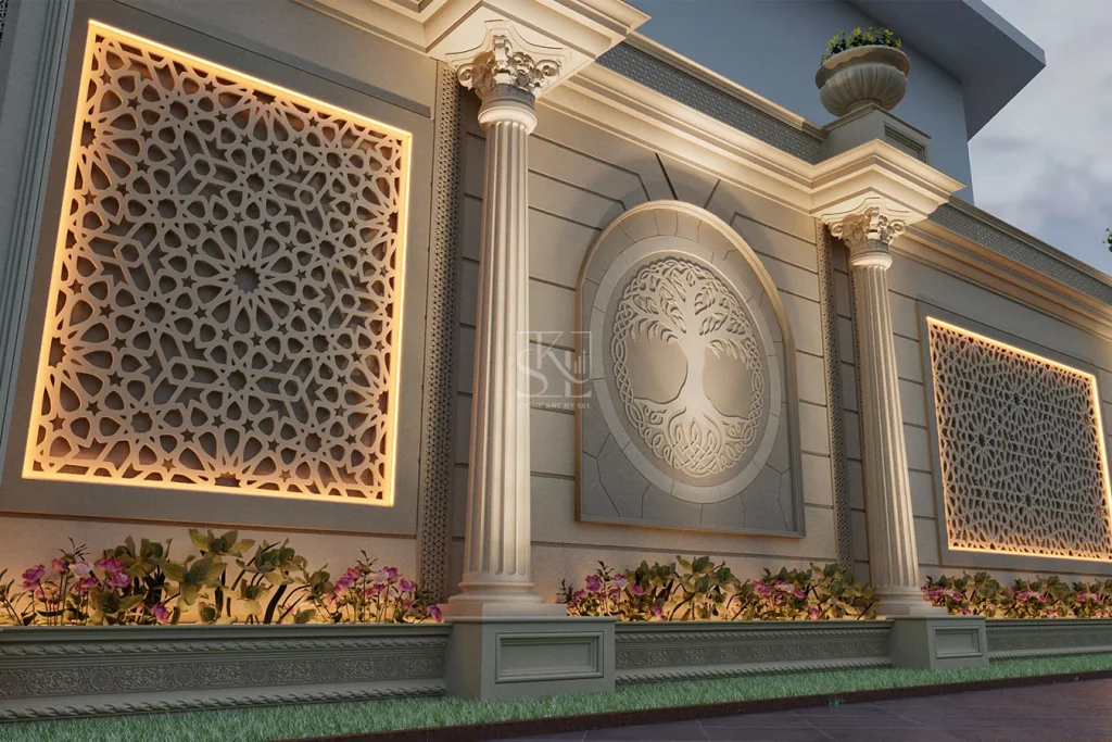 Boundary Wall Concept - Boundary Wall Design - Stone Art By SKL