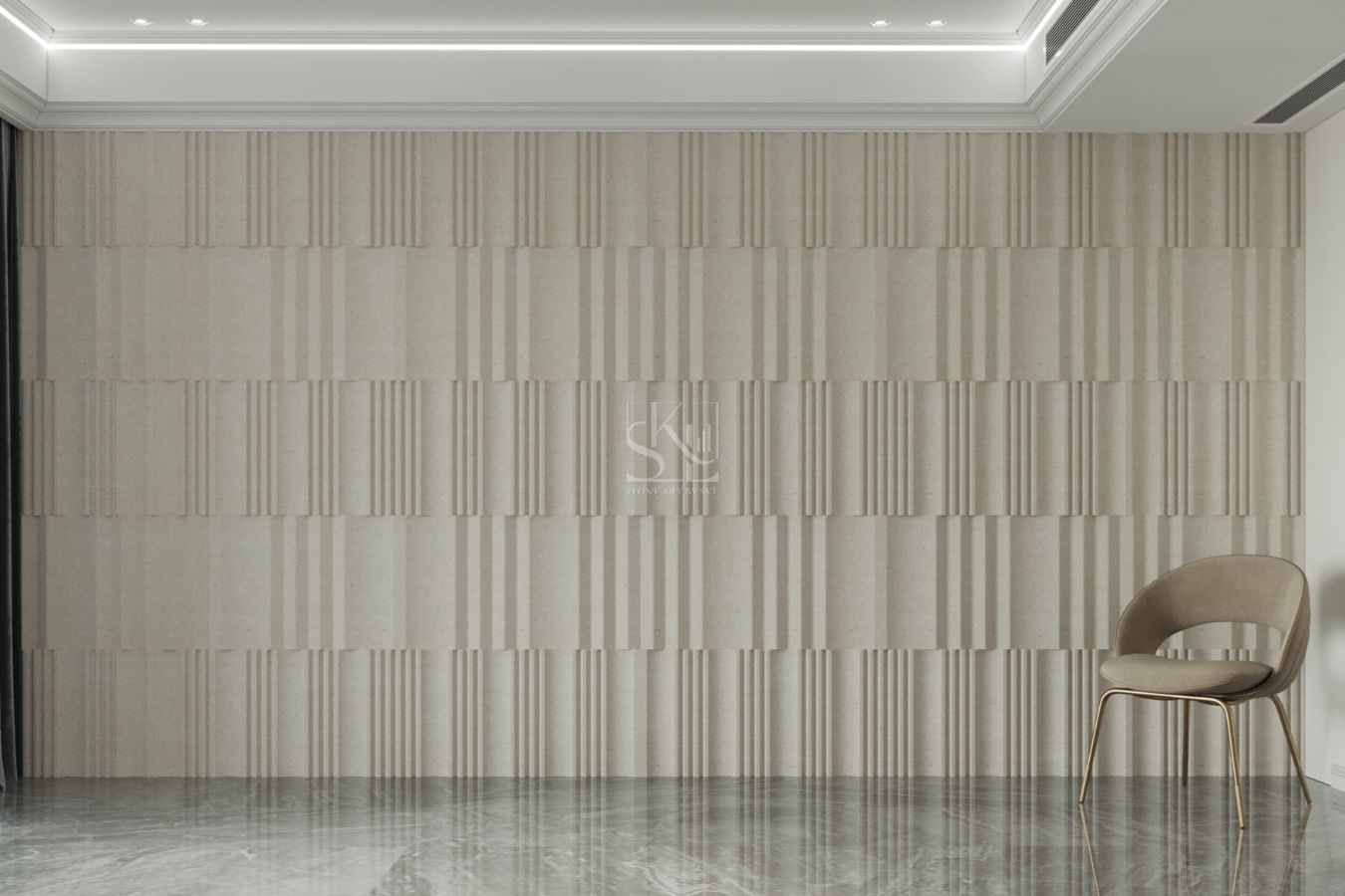 Curved Fluted Strips Design