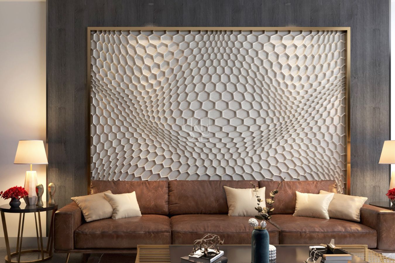 Hexagonal Wave Design Wall Cladding