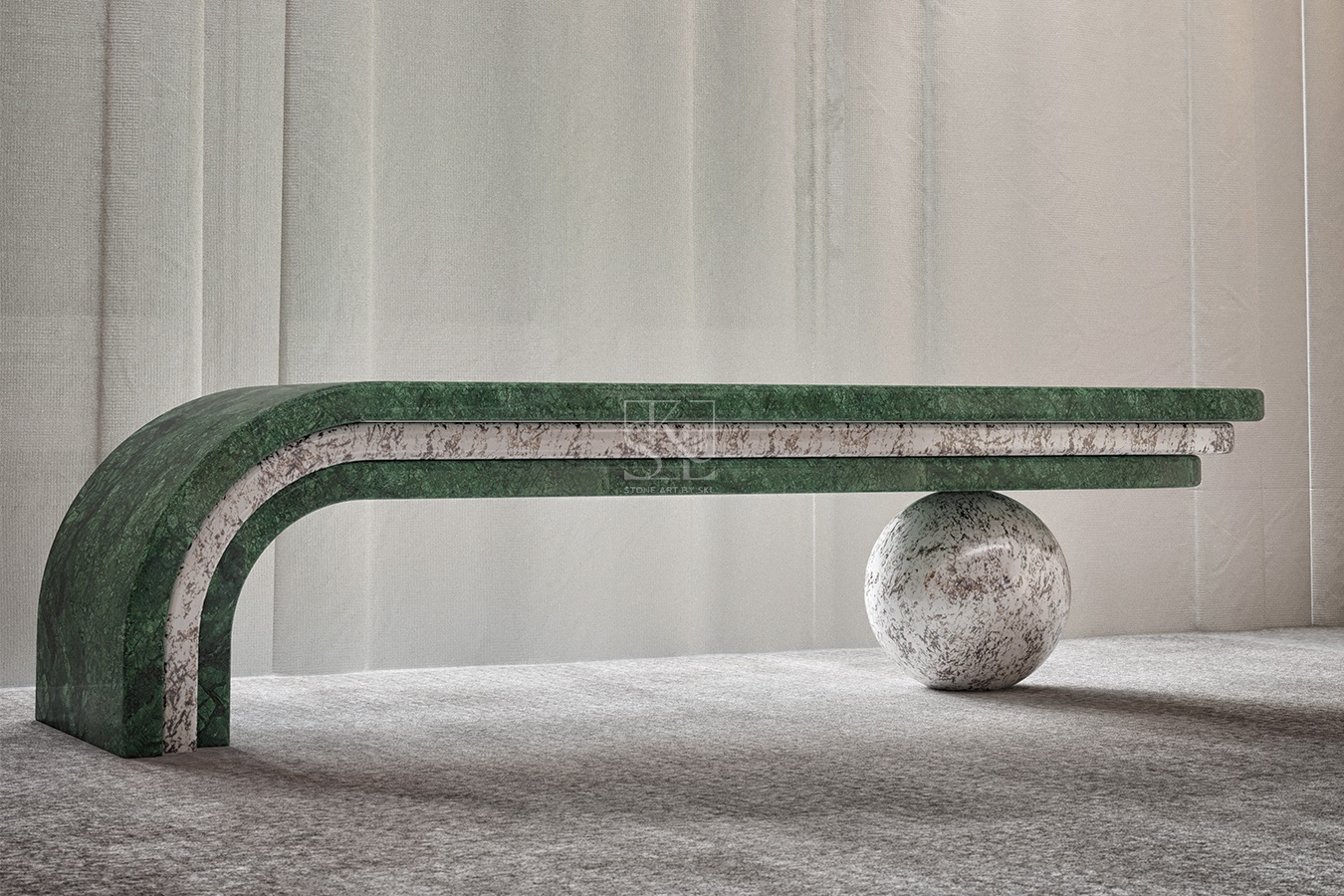 Football Marble Bench