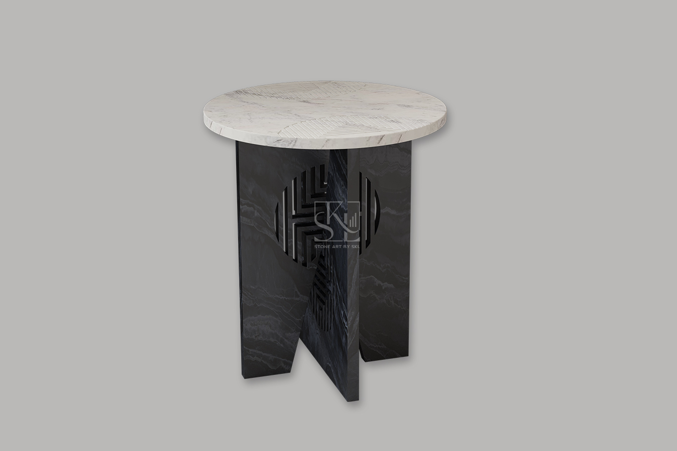 White Black Marble Table